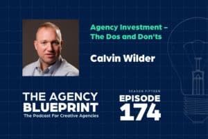 Podcast host discussing agency investment decisions