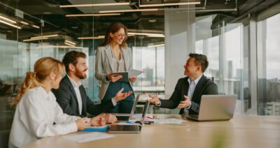 Team working together to streamline financial processes in a marketing agency